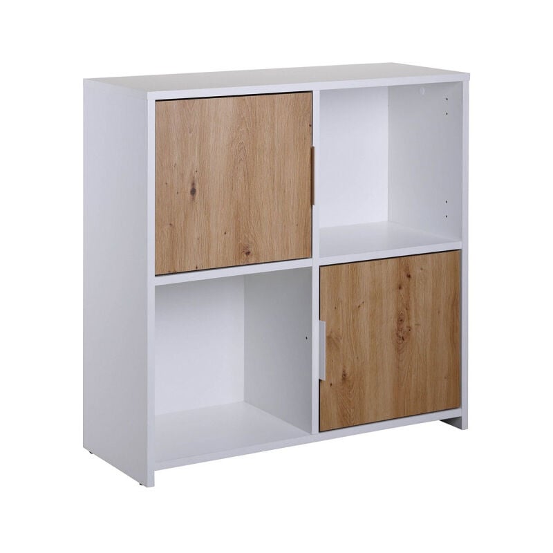 Paris Prix - tagère Design 4 Cases 'Adam' 77cm Blanc