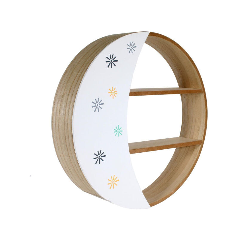 Paris Prix - tagère en Bois 'Demi Lune' 38cm Naturel & Blanc Paris Prix - tagère en Bois 'Demi Lune' 38cm Naturel & Blanc