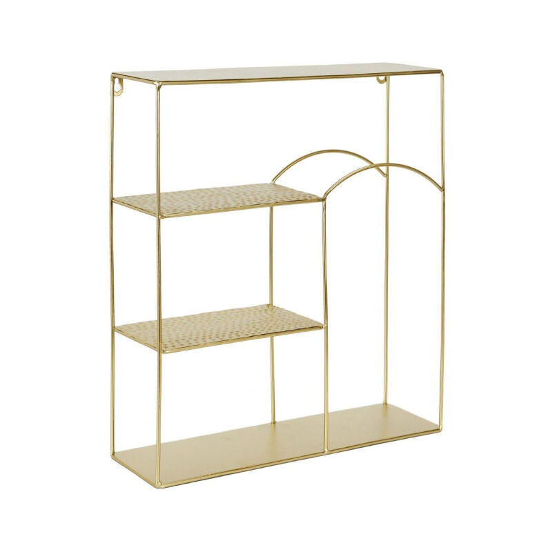 Paris Prix - tagère Murale en Métal Martelé 'Alia' 45cm Or