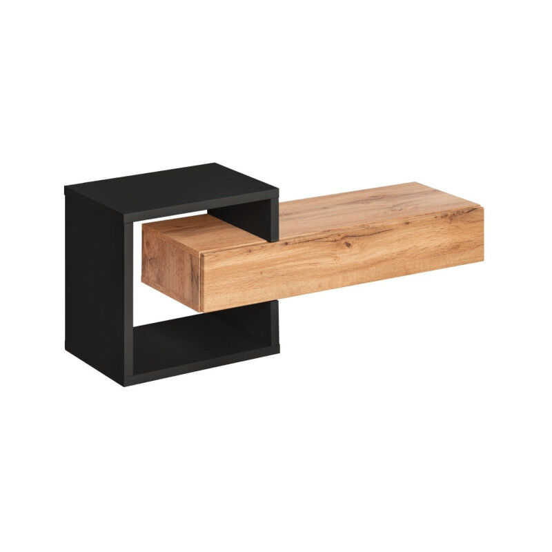 Paris Prix - tagère Murale & Tiroir 'Easy' 100cm Noir