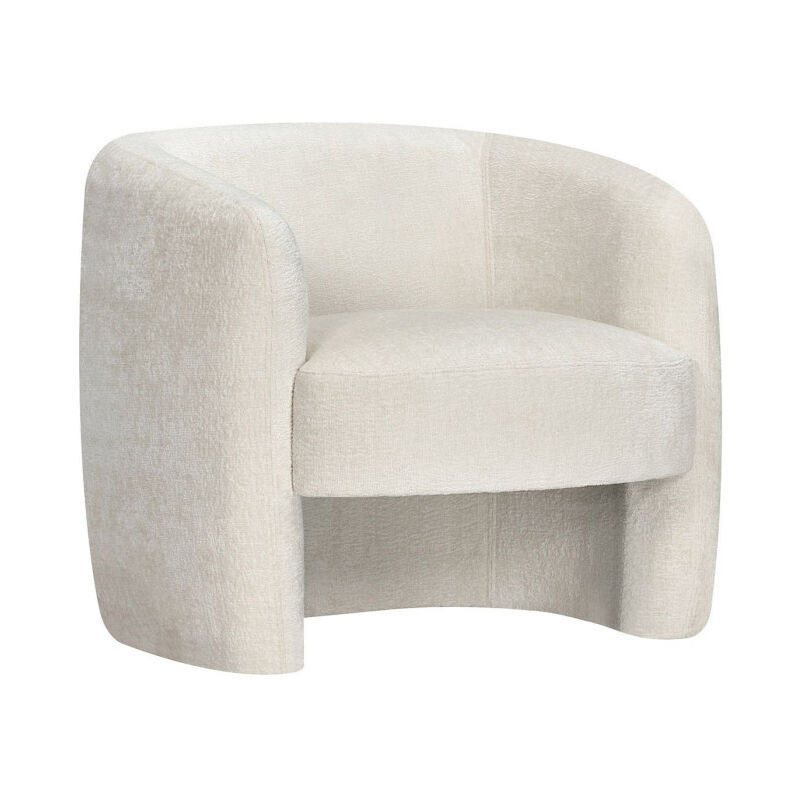Paris Prix - Fauteuil Design Bouclette 'Anelita' 87cm Blanc