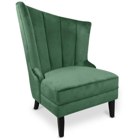 Paris Prix - Fauteuil Design En Velours karl 110cm Vert