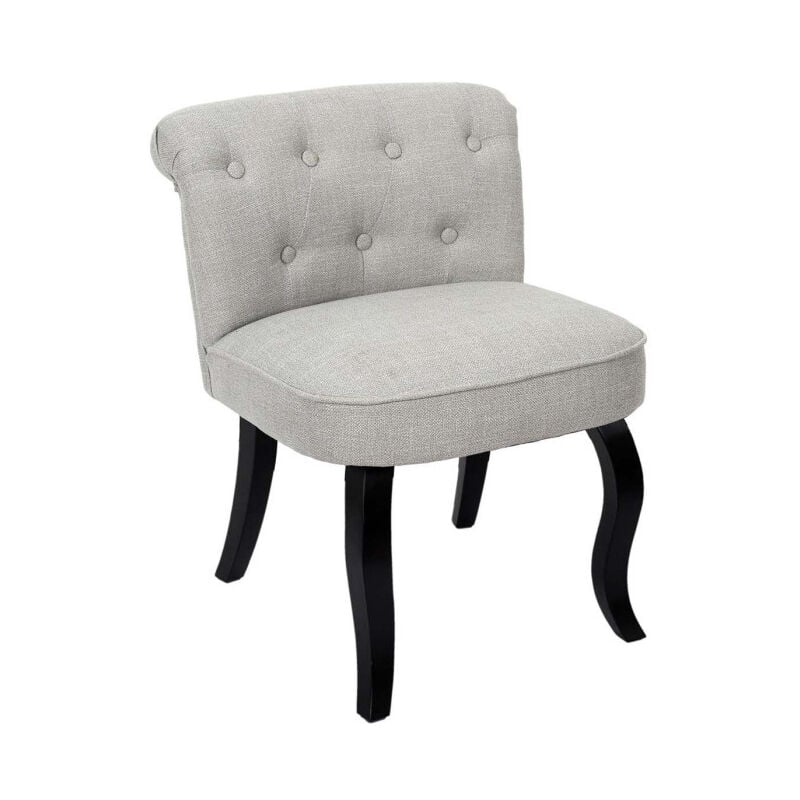 Paris Prix - Fauteuil en Tissu Design 'Eleonor' 68cm Gris & Noir