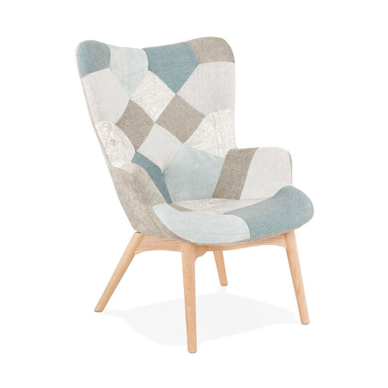 Paris Prix - Fauteuil à Oreilles Patchwork 'Nil' 93cm Multicolore