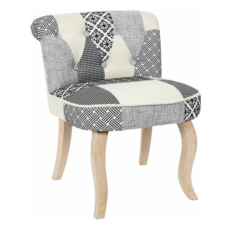 fauteuil patchwork design eleonor 68cm gris - paris prix