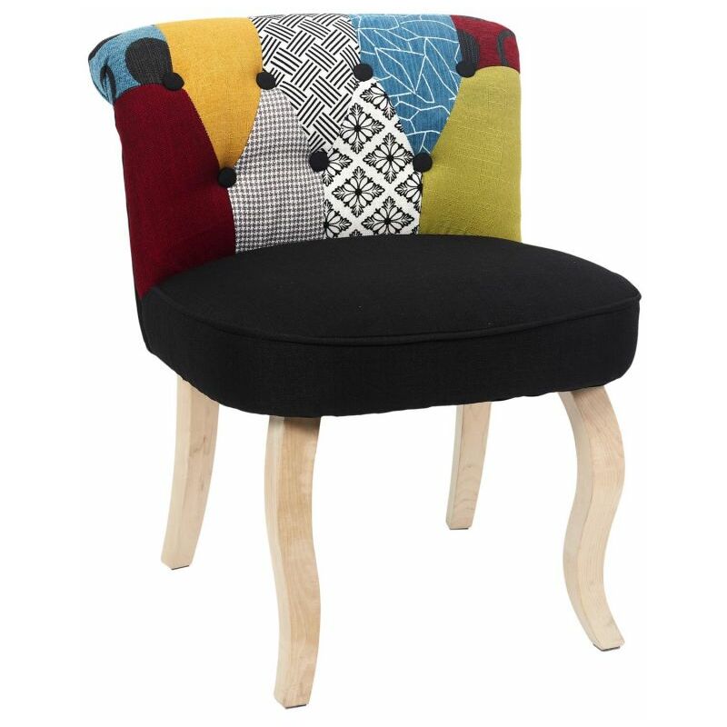 fauteuil patchwork design eleonor 68cm multicolore - paris prix