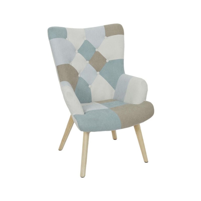 Paris Prix - Fauteuil Patchwork 'Helsinki' 99cm Bleu