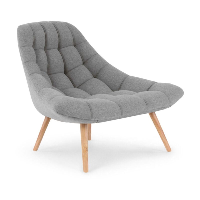 Paris Prix - Fauteuil Scandinave en Tissu 'Johan 102cm Gris