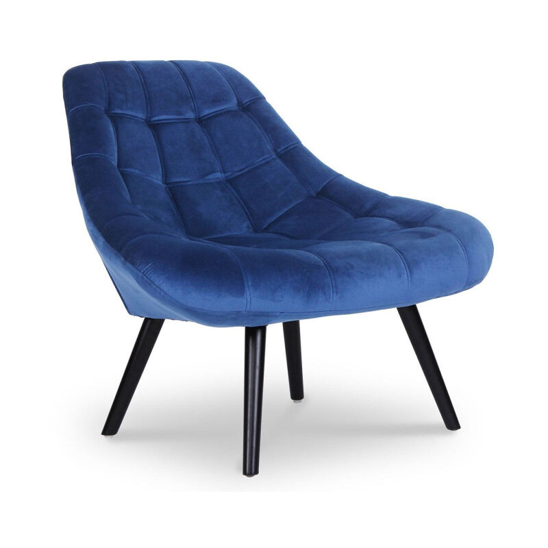Paris Prix - Fauteuil Scandinave En Velours daloa 102cm Bleu