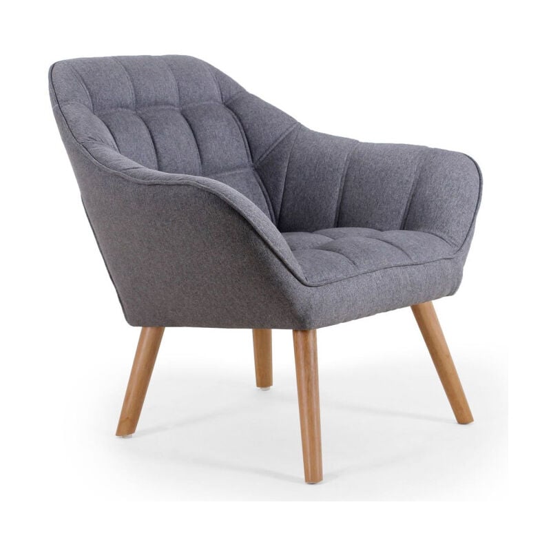 Paris Prix - Fauteuil Scandinave Matelassé 'Taon' 83cm Gris