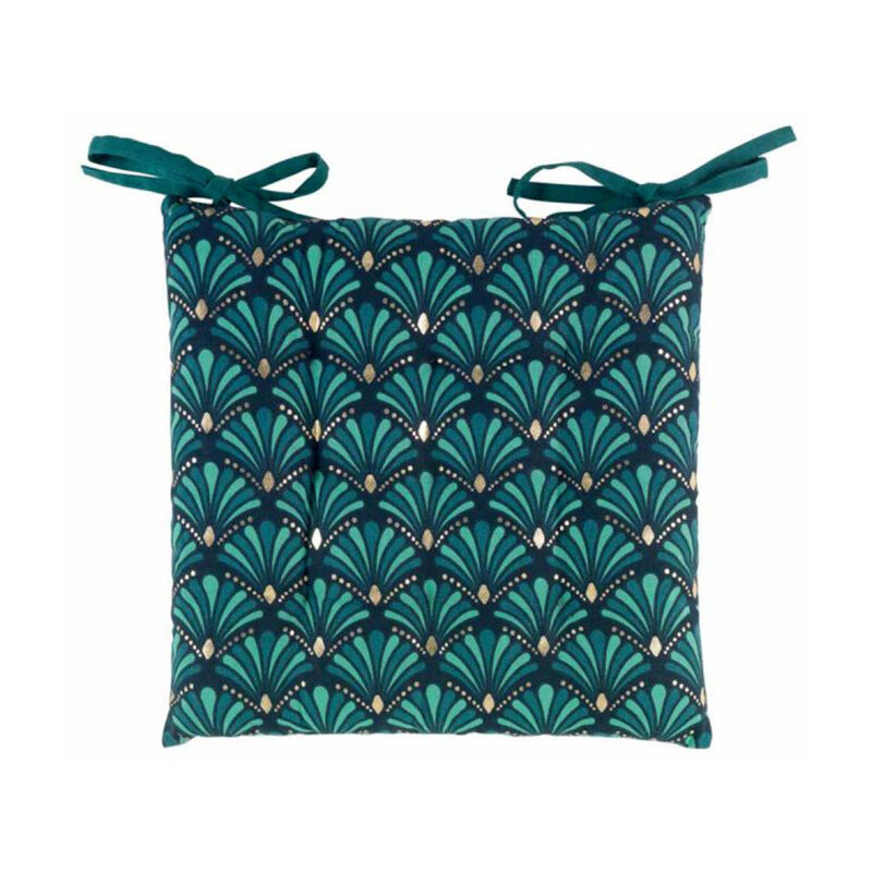 Galette de Chaise Imprimé 'Art Chic' 40x40cm Bleu