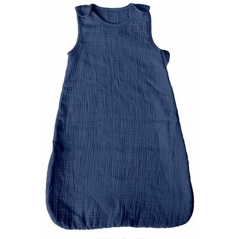 Paris Prix - Gigoteuse Bébé sans Manches 90cm Bleu Foncé