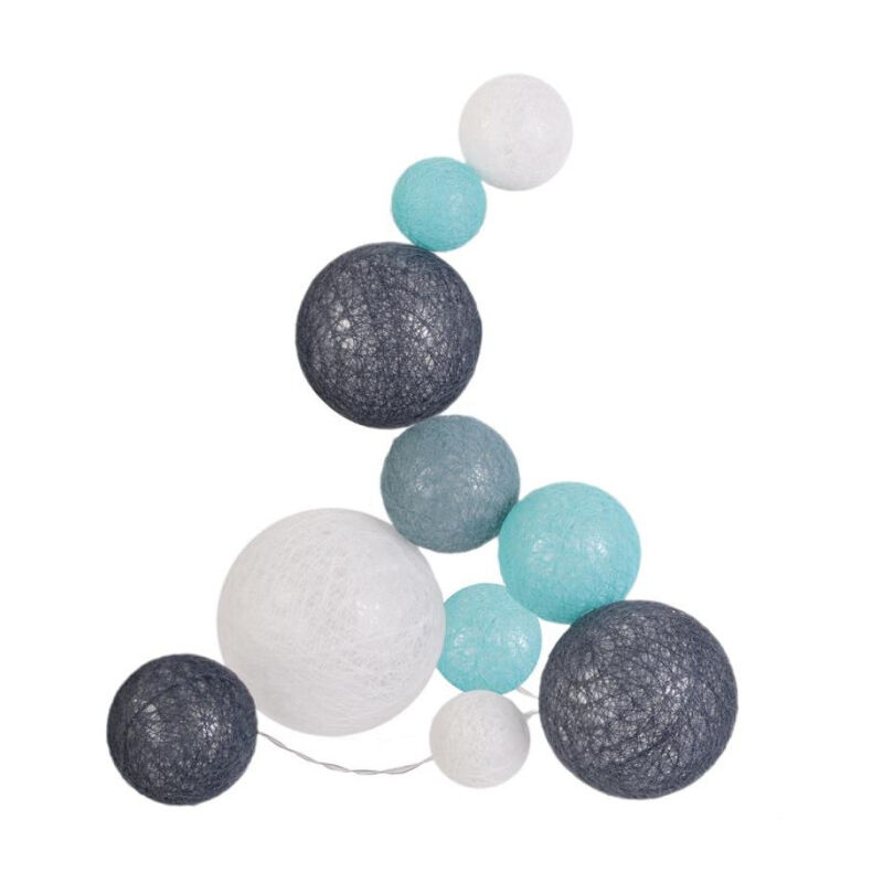Guirlande Boules 10 Led 'Multi Taille' 192cm Bleu