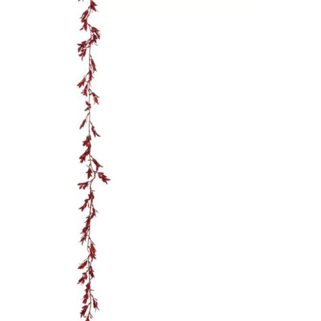 Paris Prix - Guirlande De Noël Déco feuilles 180cm Rouge