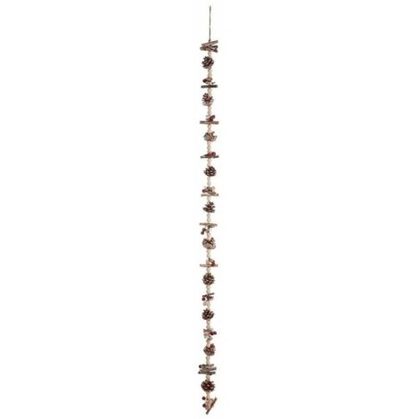 Paris Prix - Guirlande De Noël Rondin  soir 150cm Naturel