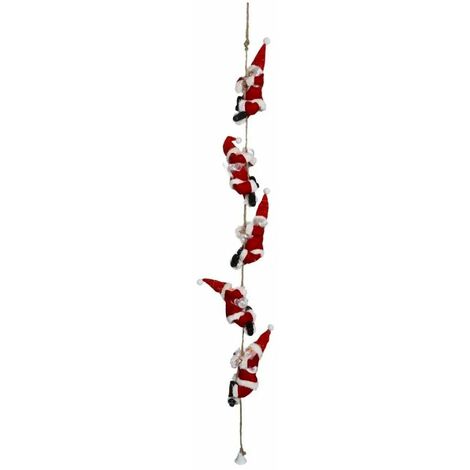 Paris Prix - Guirlande De Noël santa Grimpeur 110cm Rouge