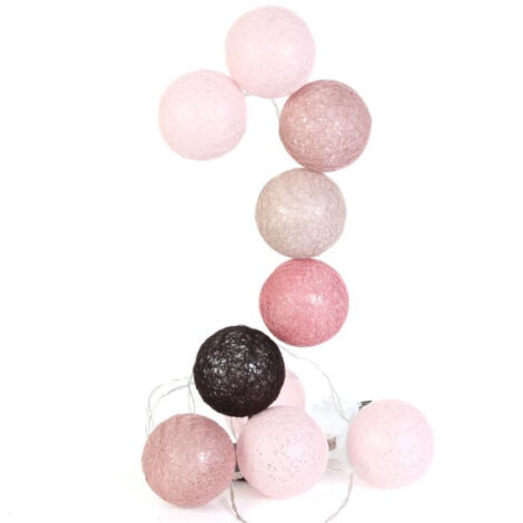 Paris Prix - Guirlande Lumineuse à Led 10 Boules 175cm Taupe