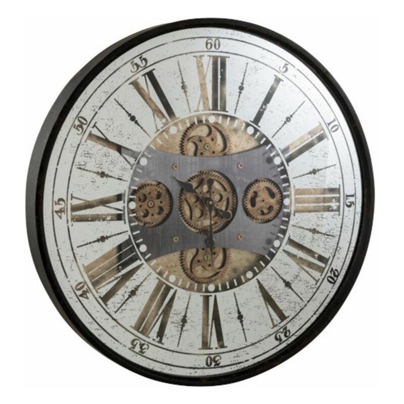 Horloge Murale chiffres Romains Miroir 78cm Noir - Paris Prix