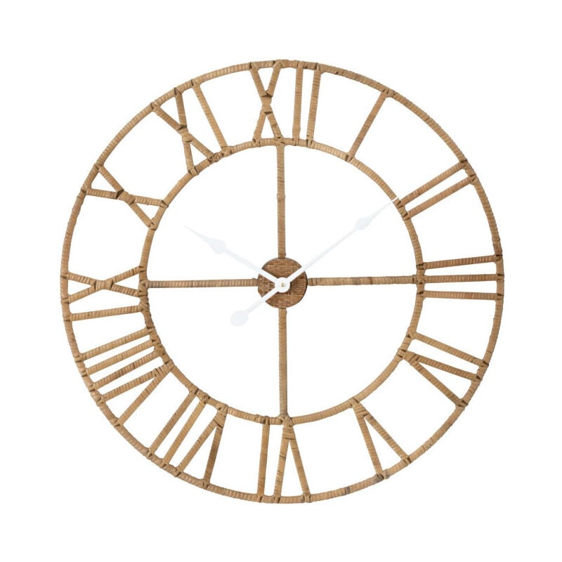 Paris Prix - Horloge Murale en Rotin 'Roman' 70cm Naturel