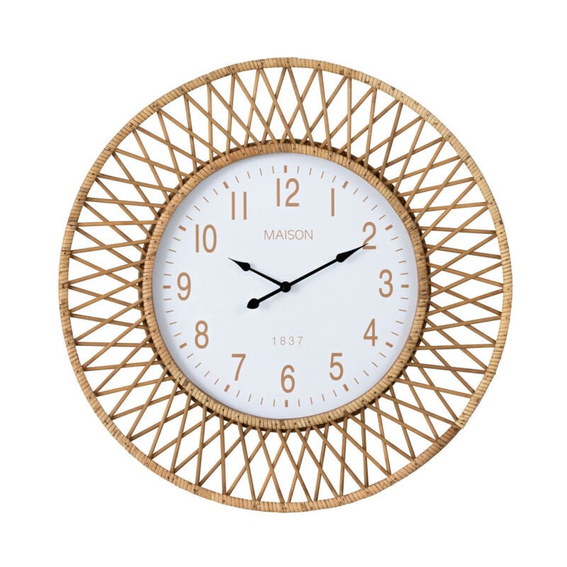 Paris Prix - Horloge Murale en Rotin 'Wonder' 61cm Naturel