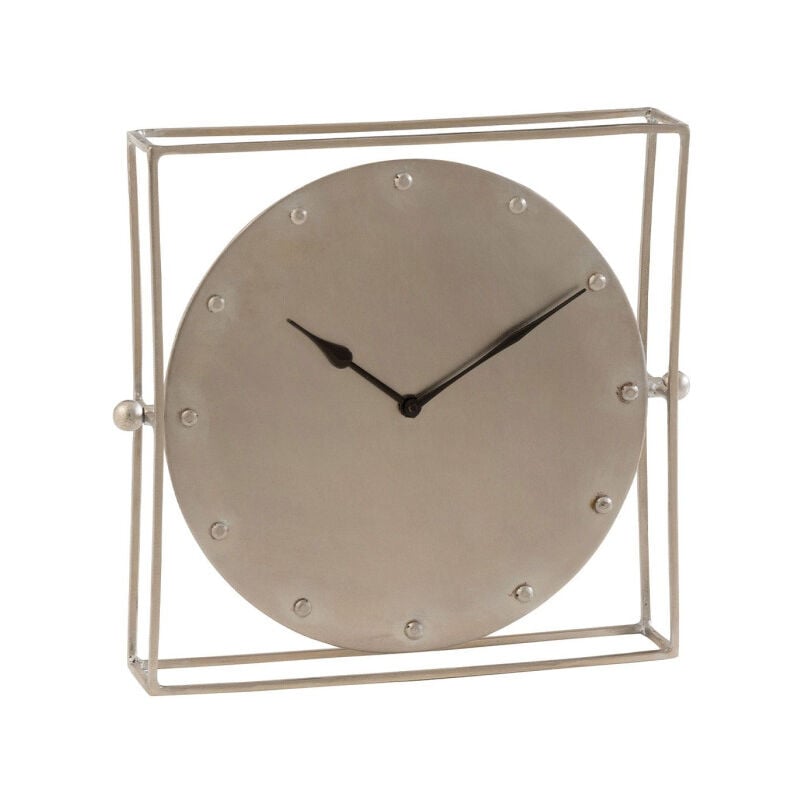 Paris Prix - Horloge à Poser Orientable 'Rétro' 33cm Argent