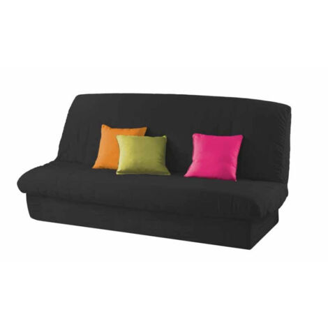 Paris Prix – Housse de canapé clic-clac 120x140cm en polyester noir – Housse matelassée lavable – Protection élégante pour intérieur