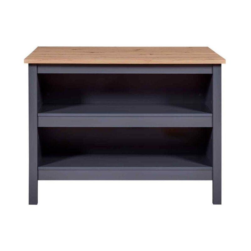 Ilot de Cuisine 'Melina' 124cm Anthracite & Chêne