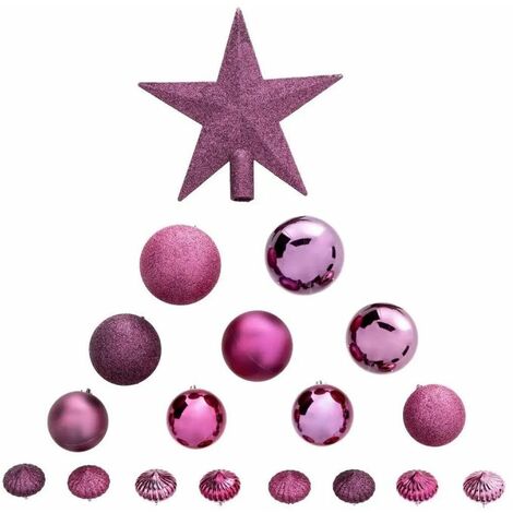 Paris Prix - Kit 18 Pièces Déco De Noël colorama 23cm Cassis