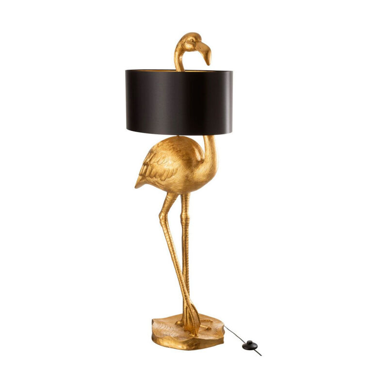 Lampadaire Design 'Flamant' 142cm Or & Noir