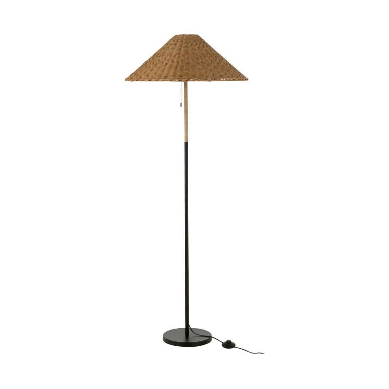 Paris Prix - Lampadaire en Rotin 'Preston' 154cm Naturel & Noir