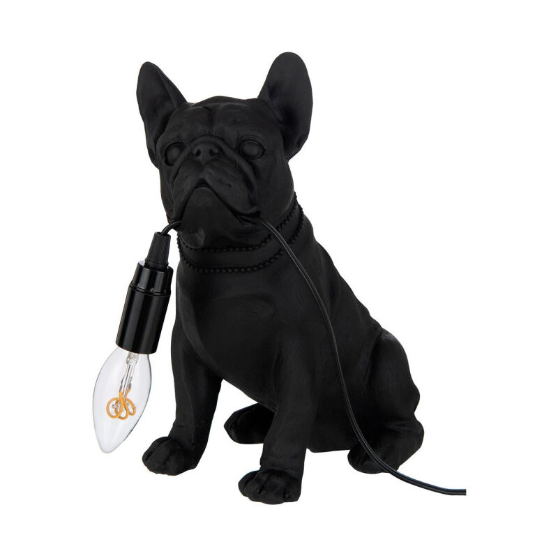 Paris Prix - Lampe à Poser Déco 'Bulldog' 28cm Noir Paris Prix - Lampe à Poser Déco 'Bulldog' 28cm Noir