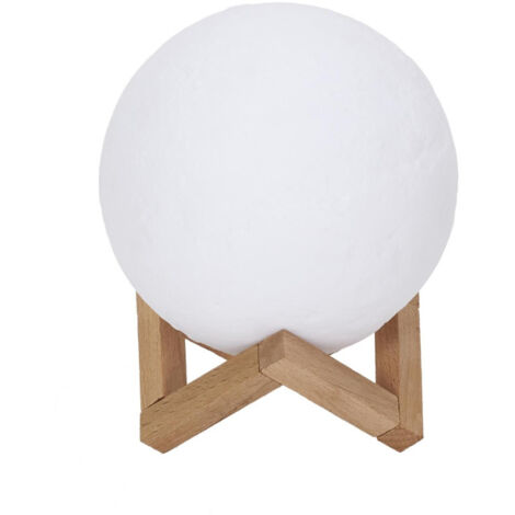 Paris Prix - Lampe à Poser Tactile lune 15cm Blanc