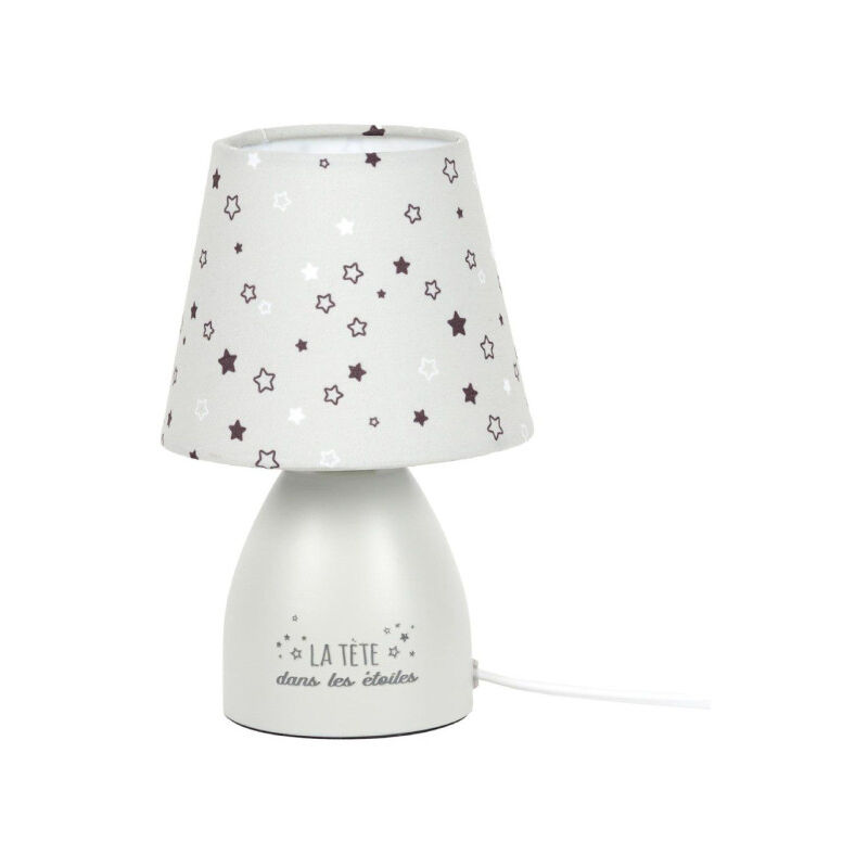 Paris Prix - Lampe de Chevet Enfant 'Étoiles' 19cm Gris