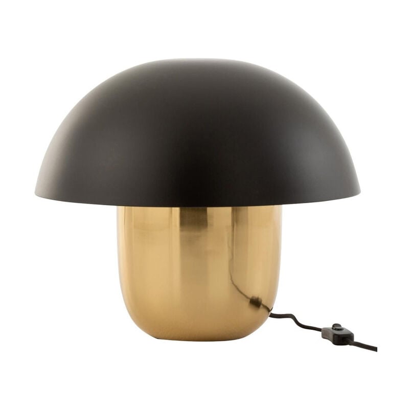Lampe à Poser 'Champignon Métal' 40cm Noir & Or