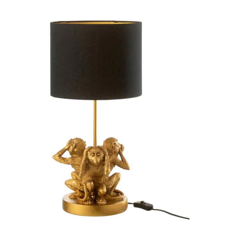Paris Prix - Lampe à Poser Design 'Singe Résine' 53cm Or
