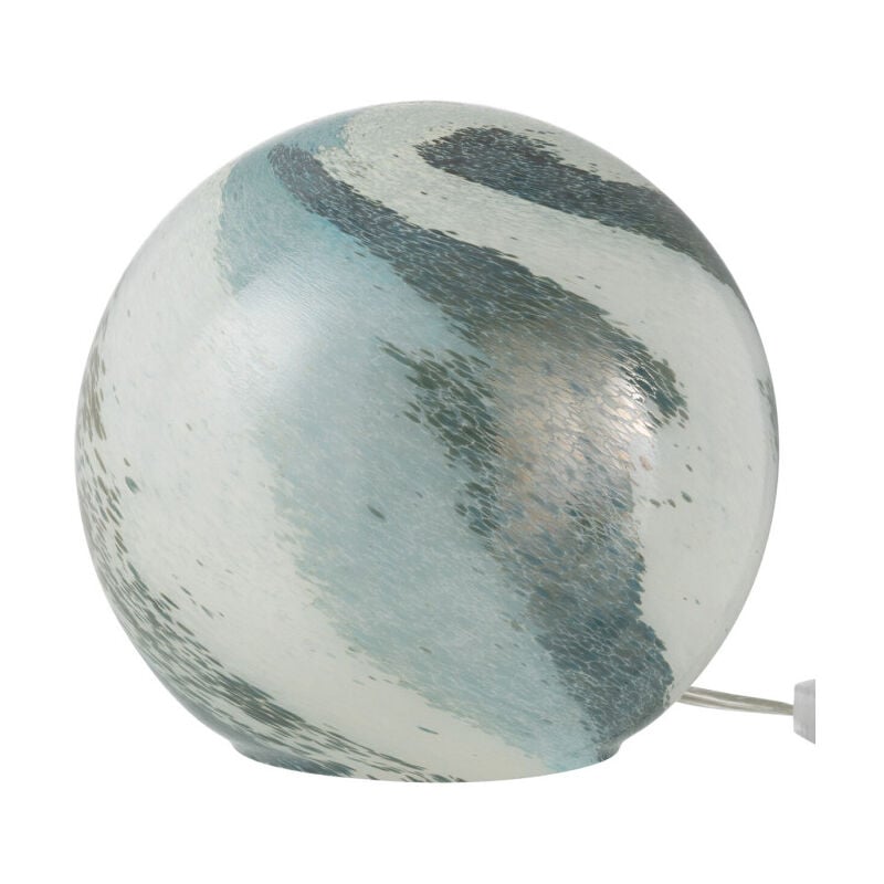 Paris Prix - Lampe à Poser Ronde 'Dany' 19cm Bleu Vert