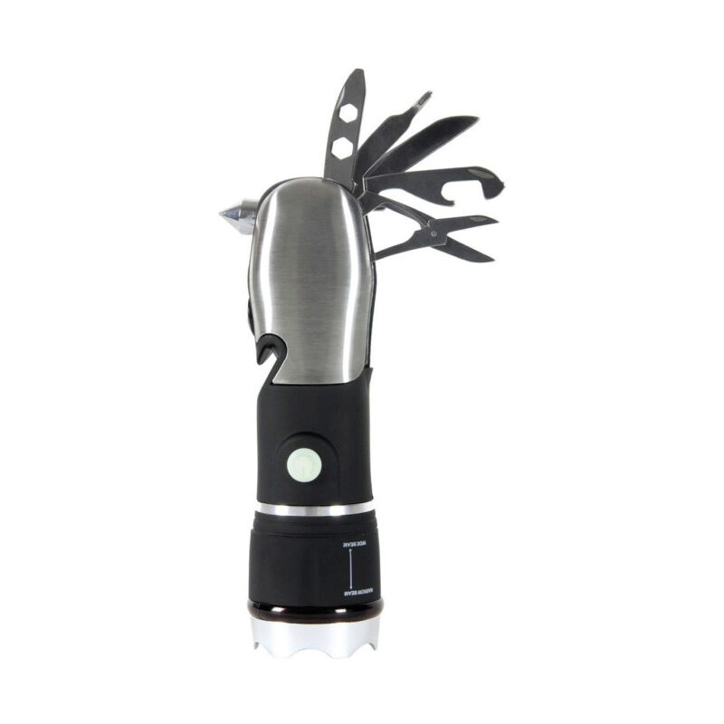 Lampe Torche Multifonction '8 en 1' 17cm Noir