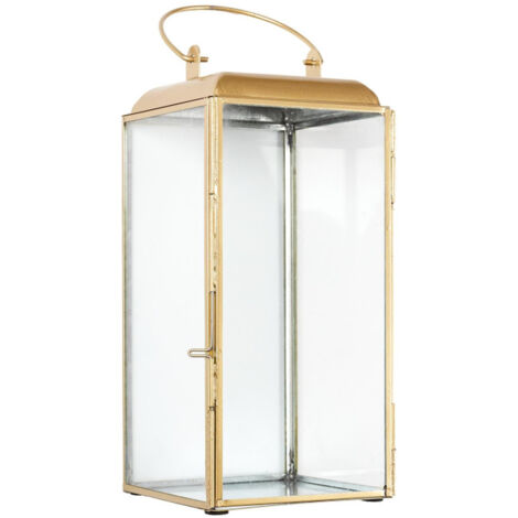 Paris Prix – Lanterne déco en métal 30cm – Finition dorée – Verre et métal – Accessoire élégant pour intérieur et extérieur