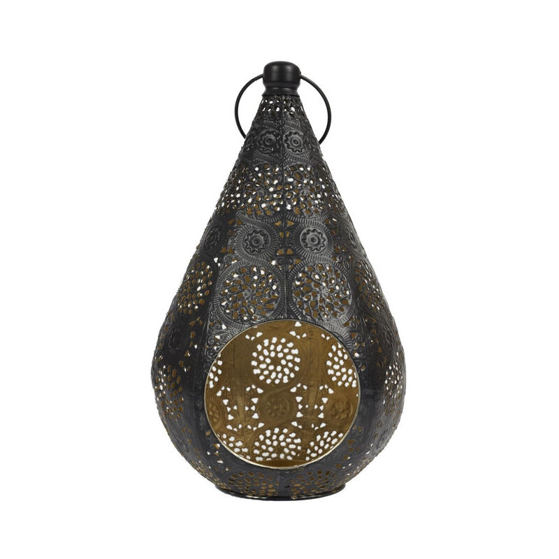 Lanterne en Métal Ajourée 'Mirage' 33cm Noir
