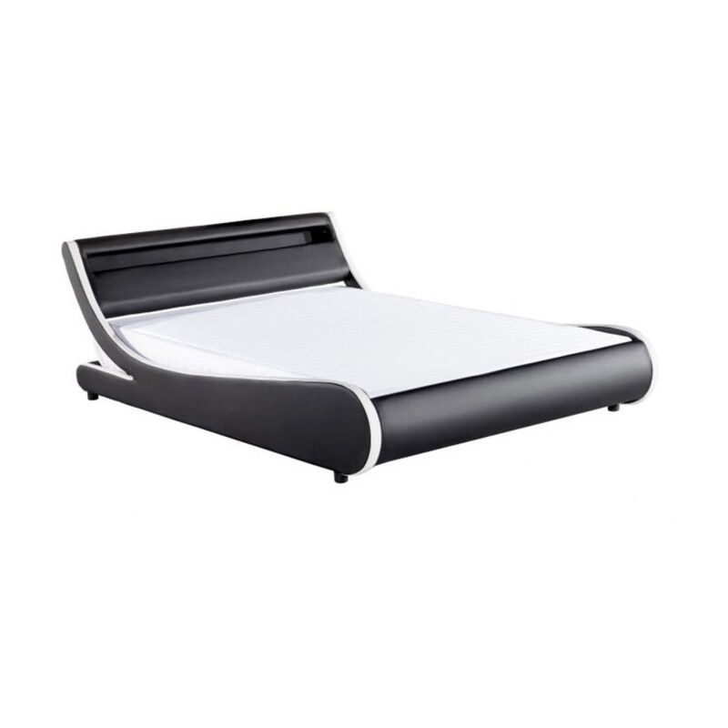 Lit Adulte Design à Led 'Fontia' 160x200cm Noir