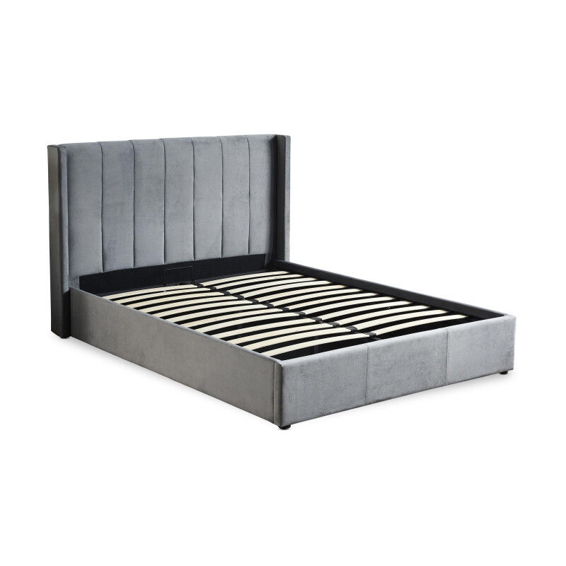 Lit Adulte Sommier Relevable 'Fady' 160x200cm Gris