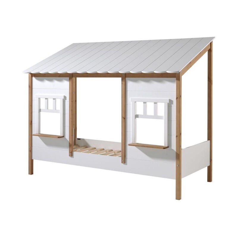 Lit Cabane Enfant "Housebed IV" 90x200cm Blanc