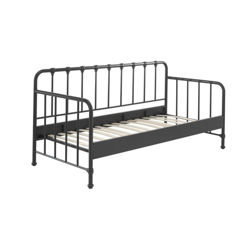 Lit Capitaine Enfant 'Bronxx' 90x200cm Noir Mat