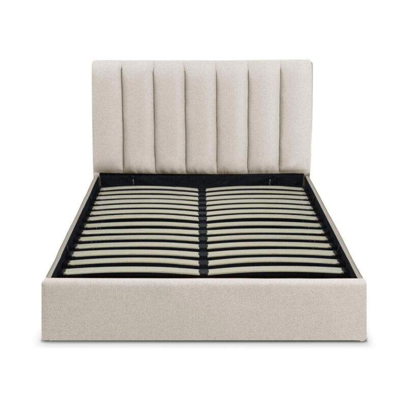 Lit Coffre Design en Tissu 'Songa' 140x190cm Beige