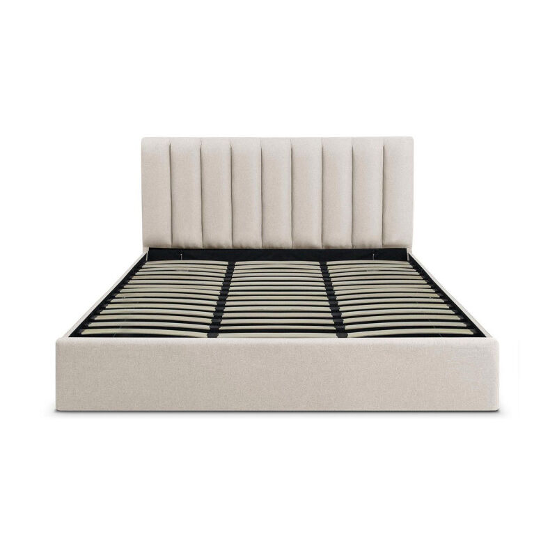 Lit Coffre Design en Tissu 'Songa' 180x200cm Beige