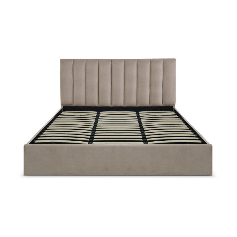 Paris Prix - Lit Coffre Design Velours 'Songa' 180x200cm Taupe Paris Prix - Lit Coffre Design Velours 'Songa' 180x200cm Taupe