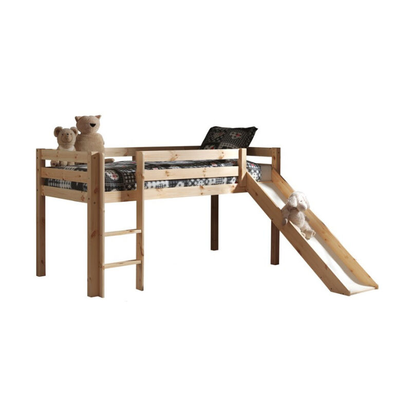 Paris Prix - Lit Enfant Avec Toboggan 'Pino' 90x200cm Naturel