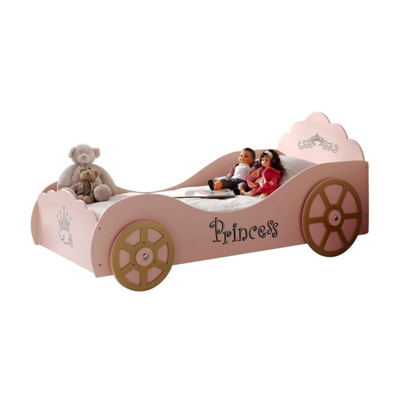 Lit Enfant Princesse 'Voiture' 90x200cm Rose