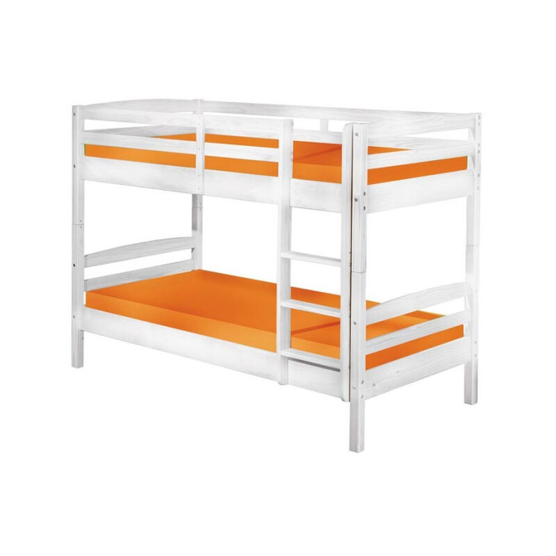 Lit Enfant Superposé en Bois 'Joe' 90x190cm Blanc