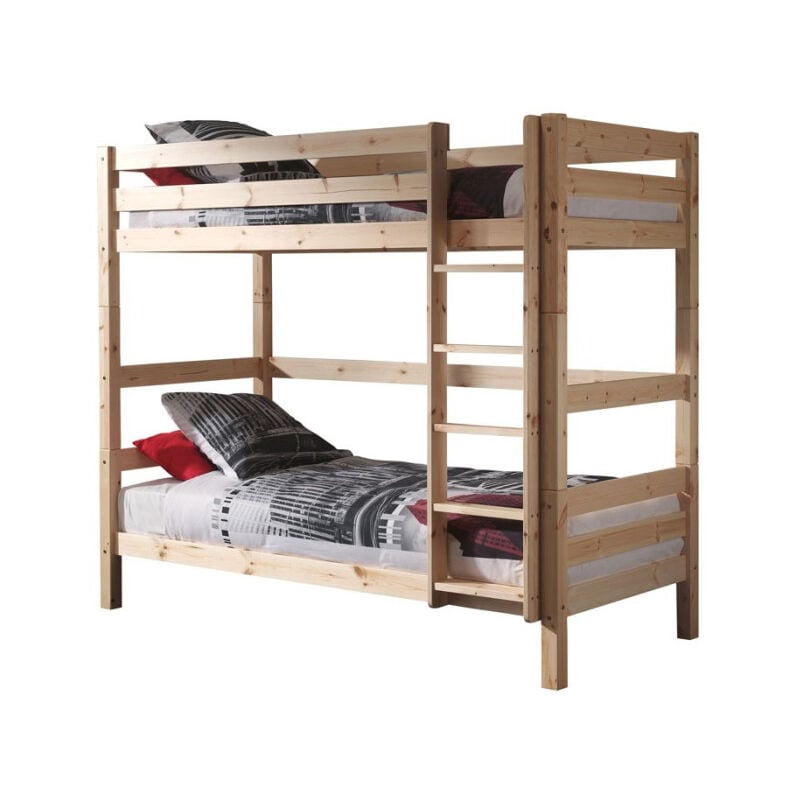 Paris Prix - Lit Enfant Superposé Haut 'Pino' 90x200cm Naturel